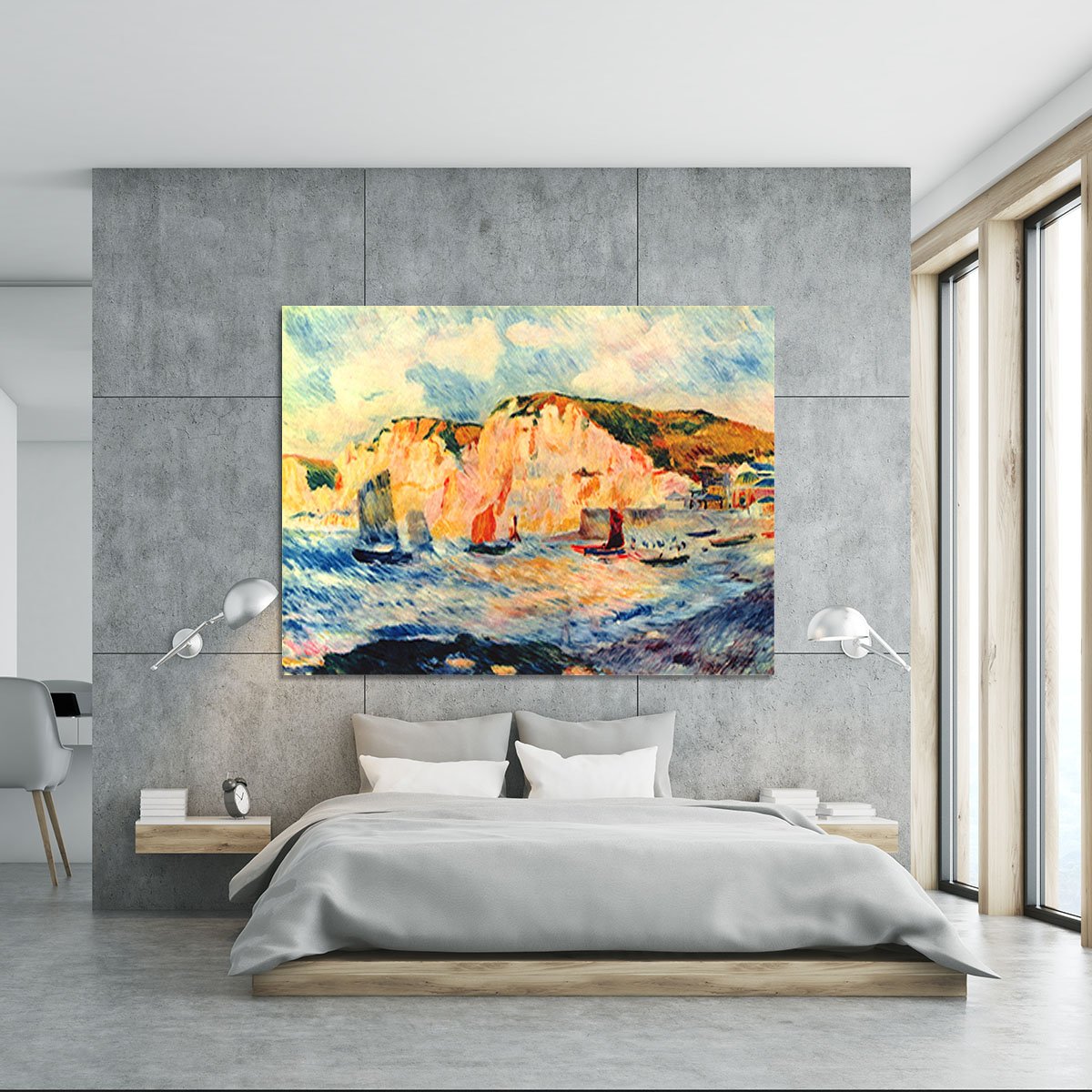 Sea and cliffs by Renoir Canvas Print or Poster
