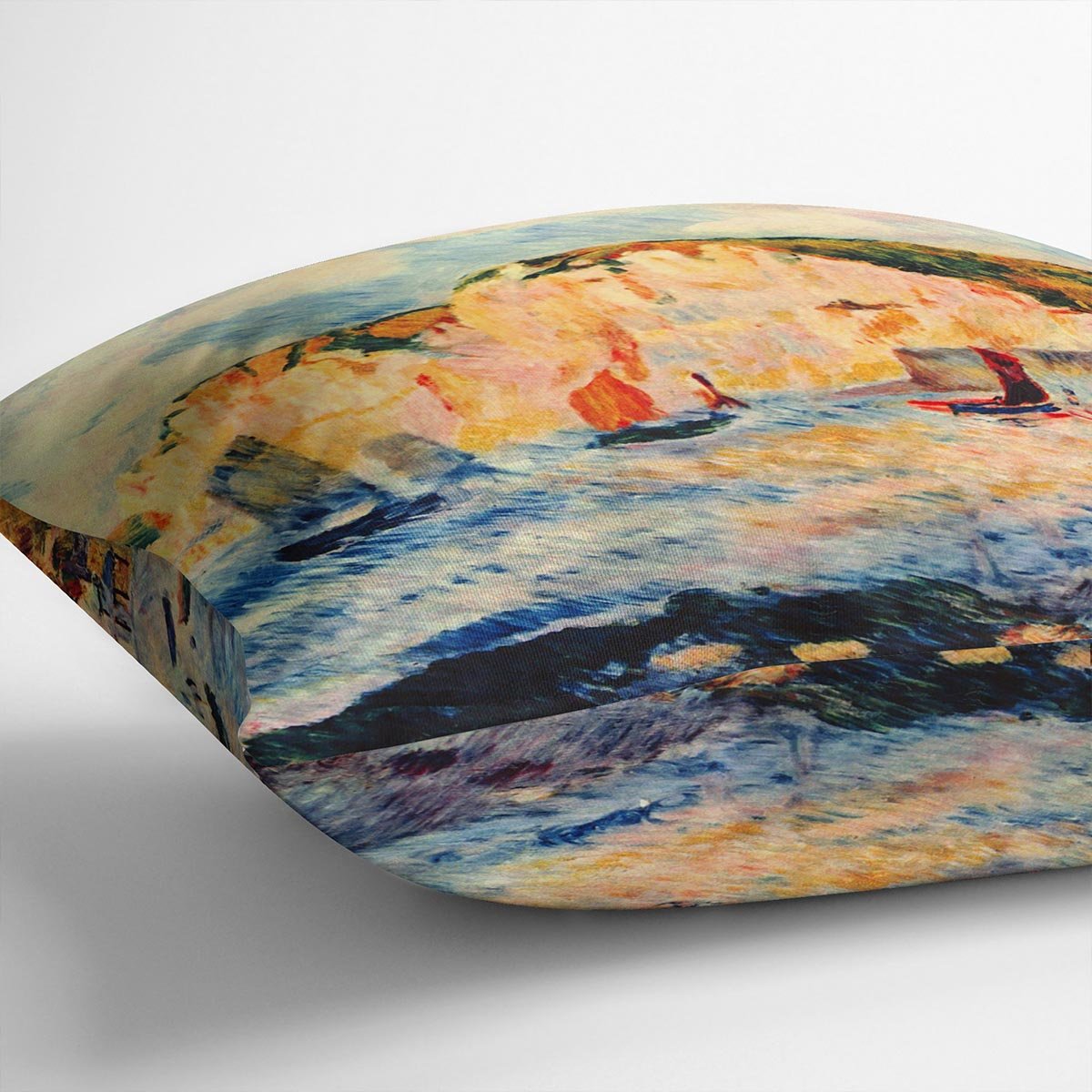Sea and cliffs by Renoir Throw Pillow