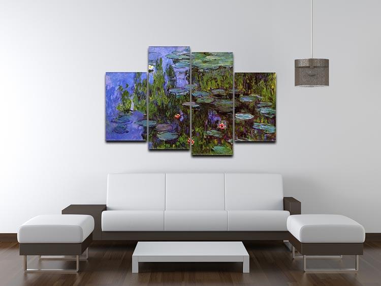 Sea roses by Monet 4 Split Panel Canvas - Canvas Art Rocks - 3