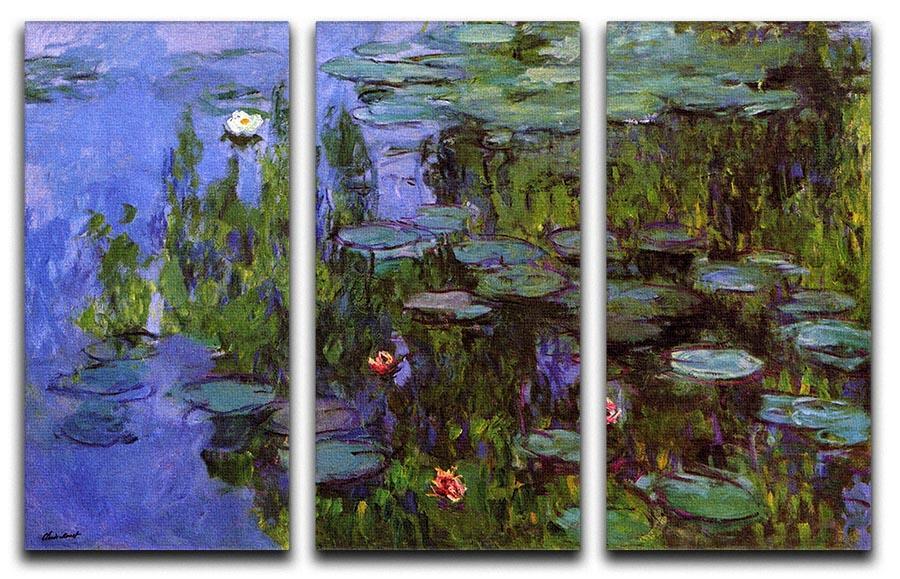 Sea roses by Monet Split Panel Canvas Print - Canvas Art Rocks - 4