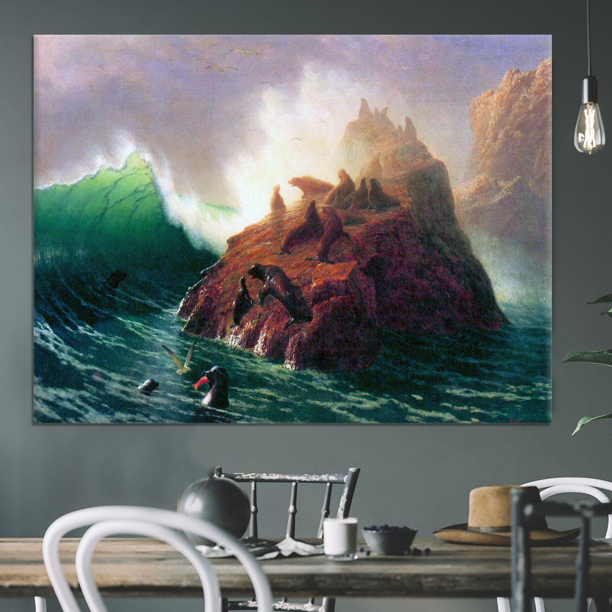 Seal Rock California by Bierstadt Canvas Print or Poster