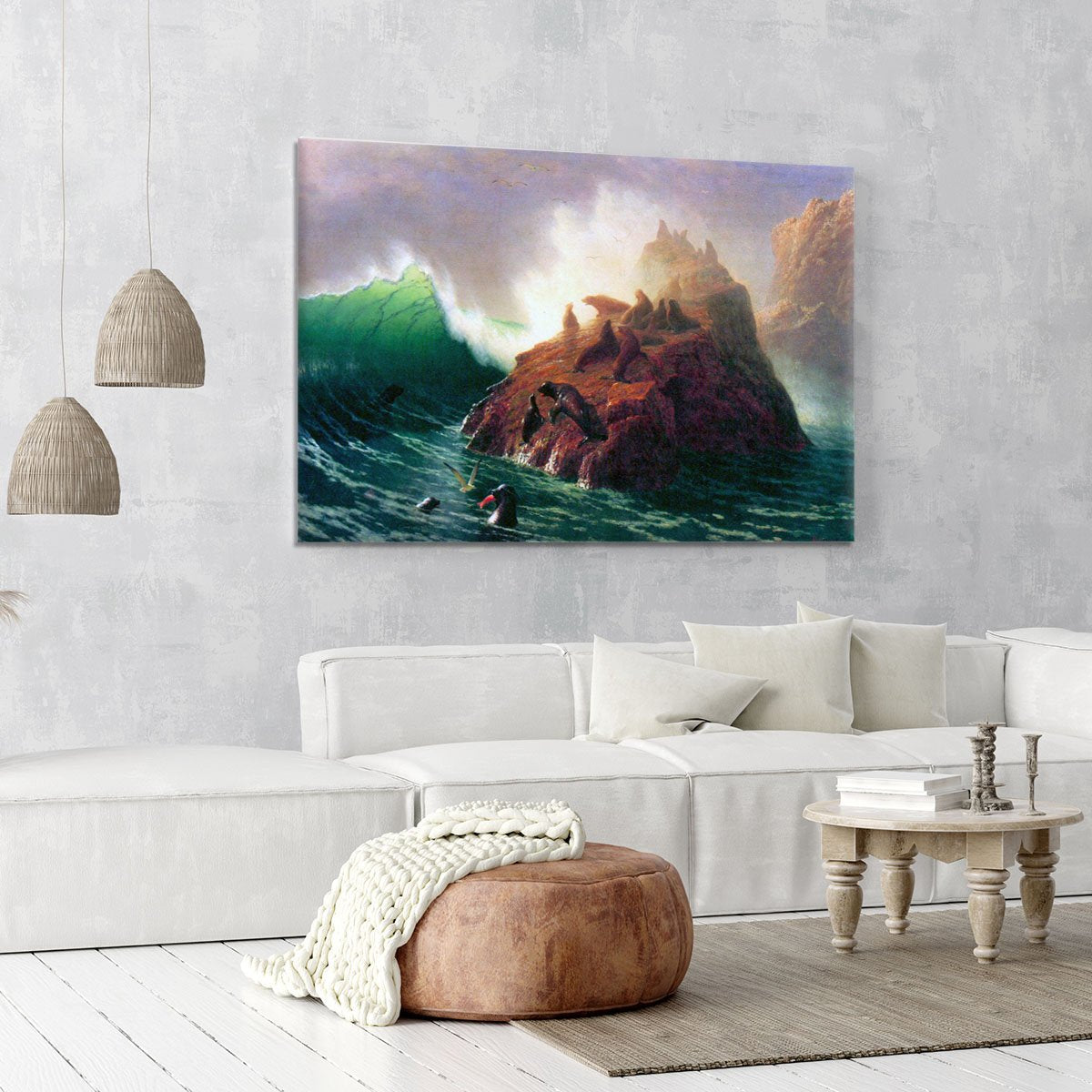 Seal Rock California by Bierstadt Canvas Print or Poster