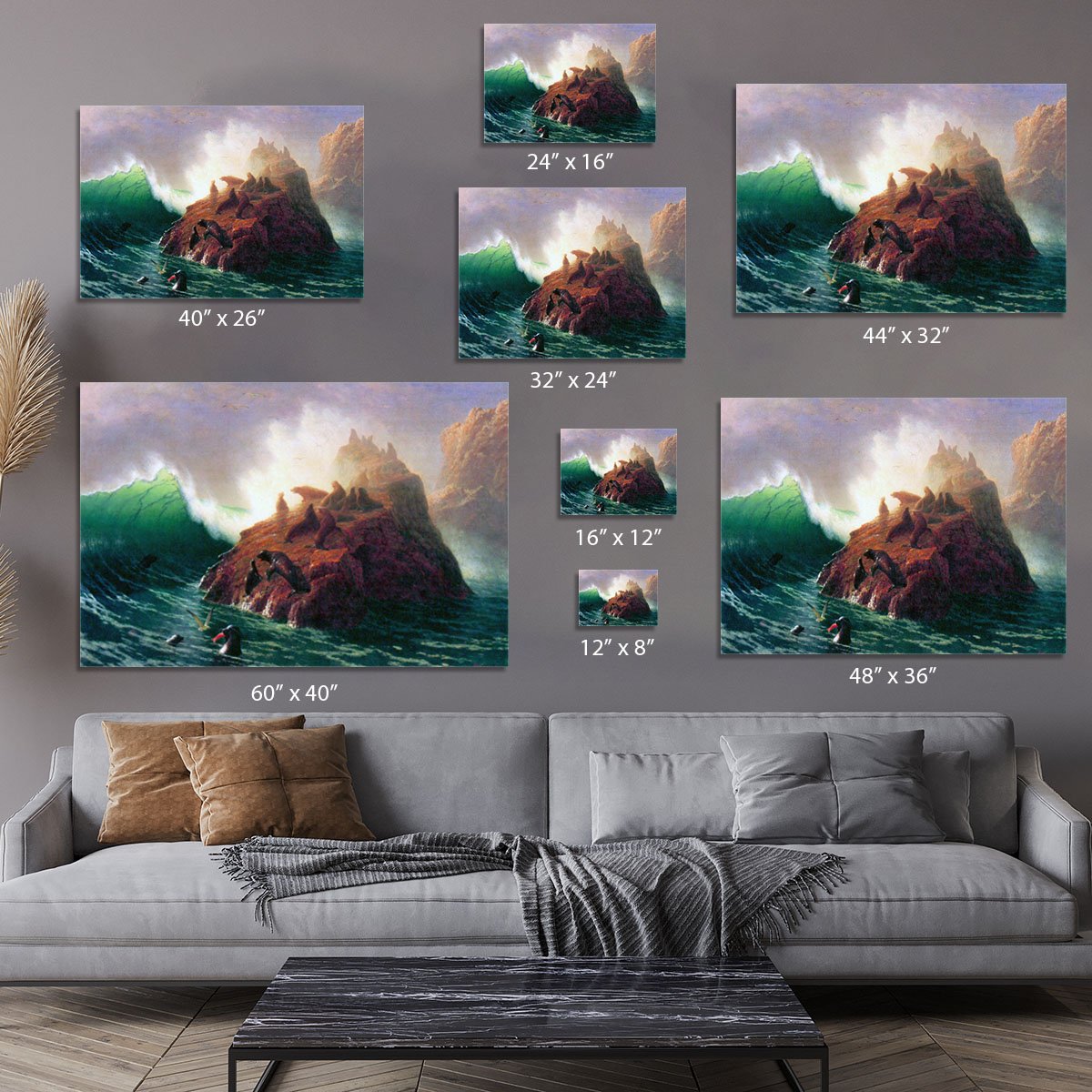 Seal Rock California by Bierstadt Canvas Print or Poster