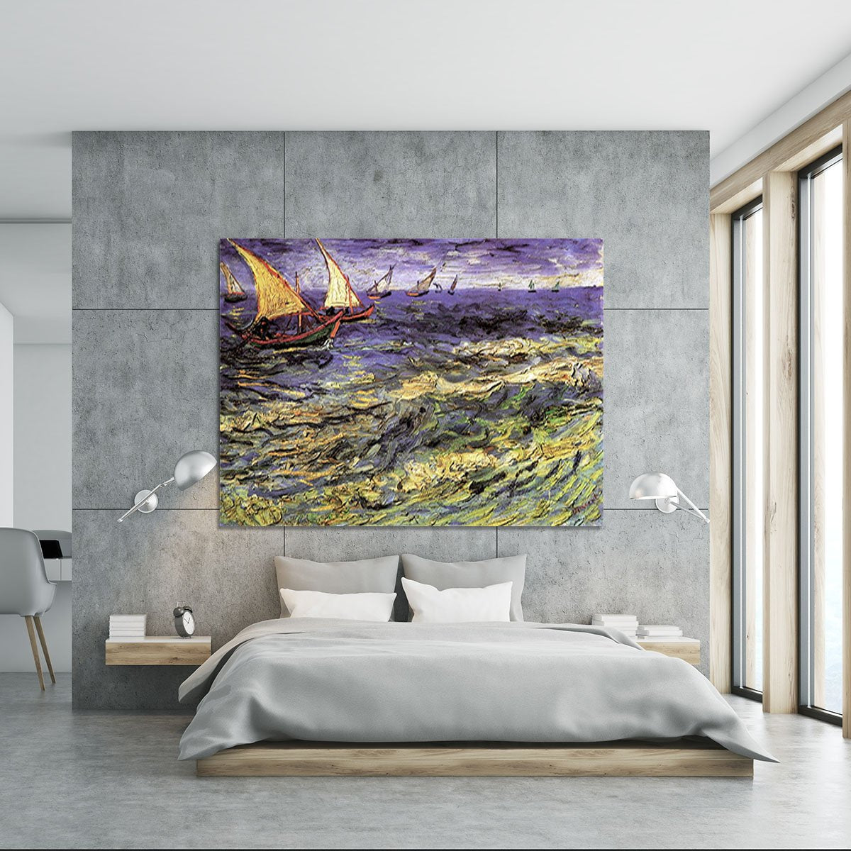 Seascape at Saintes-Maries by Van Gogh Canvas Print or Poster