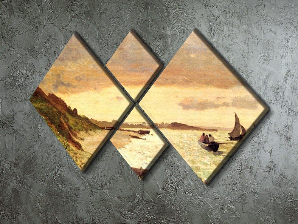 Seaside at Sainte Adresse by Monet 4 Square Multi Panel Canvas - Canvas Art Rocks - 2