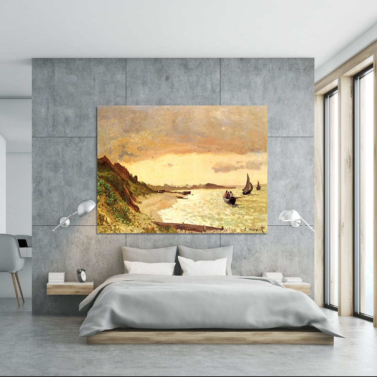 Seaside at Sainte Adresse by Monet Canvas Print or Poster