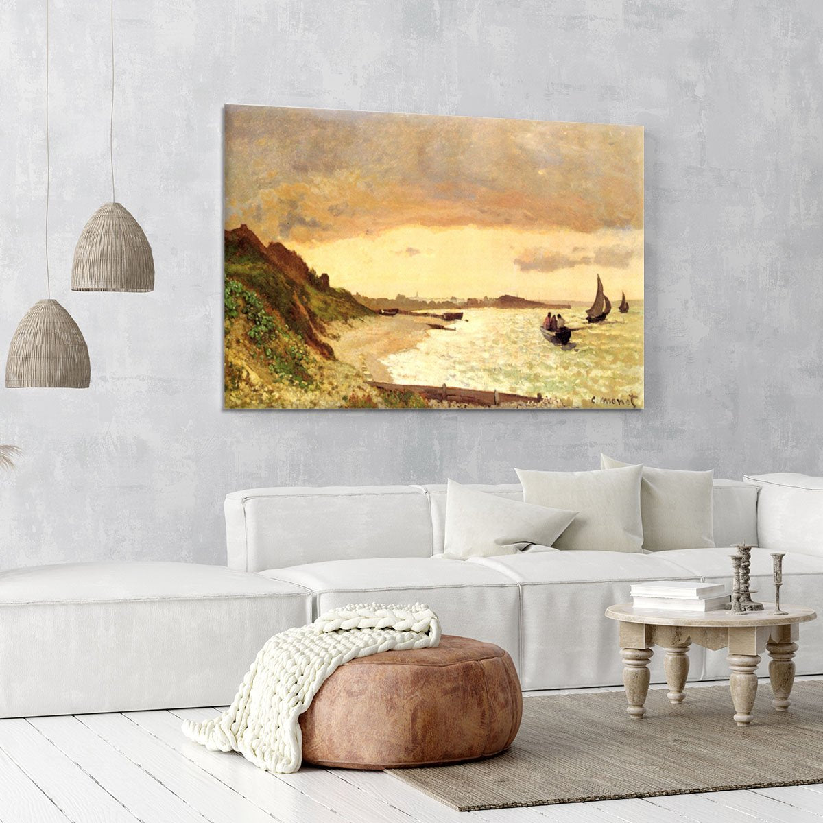 Seaside at Sainte Adresse by Monet Canvas Print or Poster