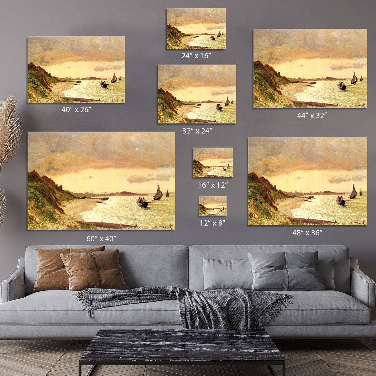 Seaside at Sainte Adresse by Monet Canvas Print or Poster