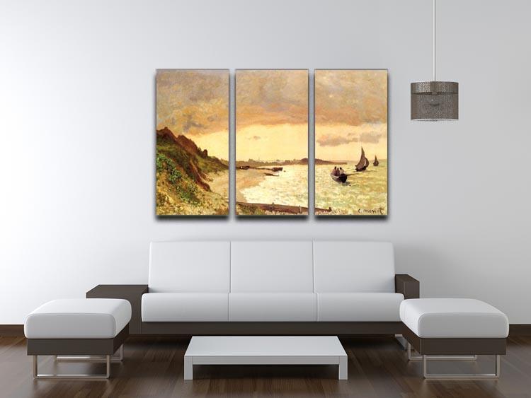 Seaside at Sainte Adresse by Monet Split Panel Canvas Print - Canvas Art Rocks - 4