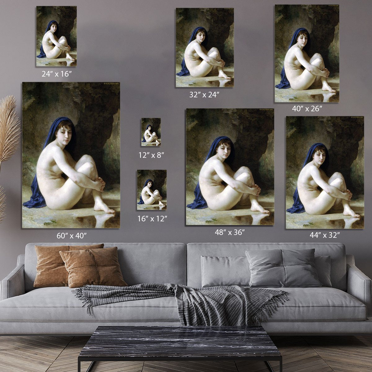 Seated Nude By Bouguereau Canvas Print or Poster