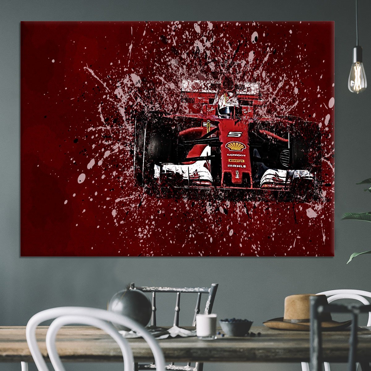 Sebastian Vettel F1 Paint Splatter Canvas Print or Poster