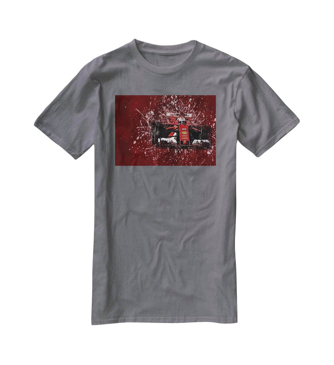Sebastian Vettel F1 Paint Splatter T-Shirt - Canvas Art Rocks - 3