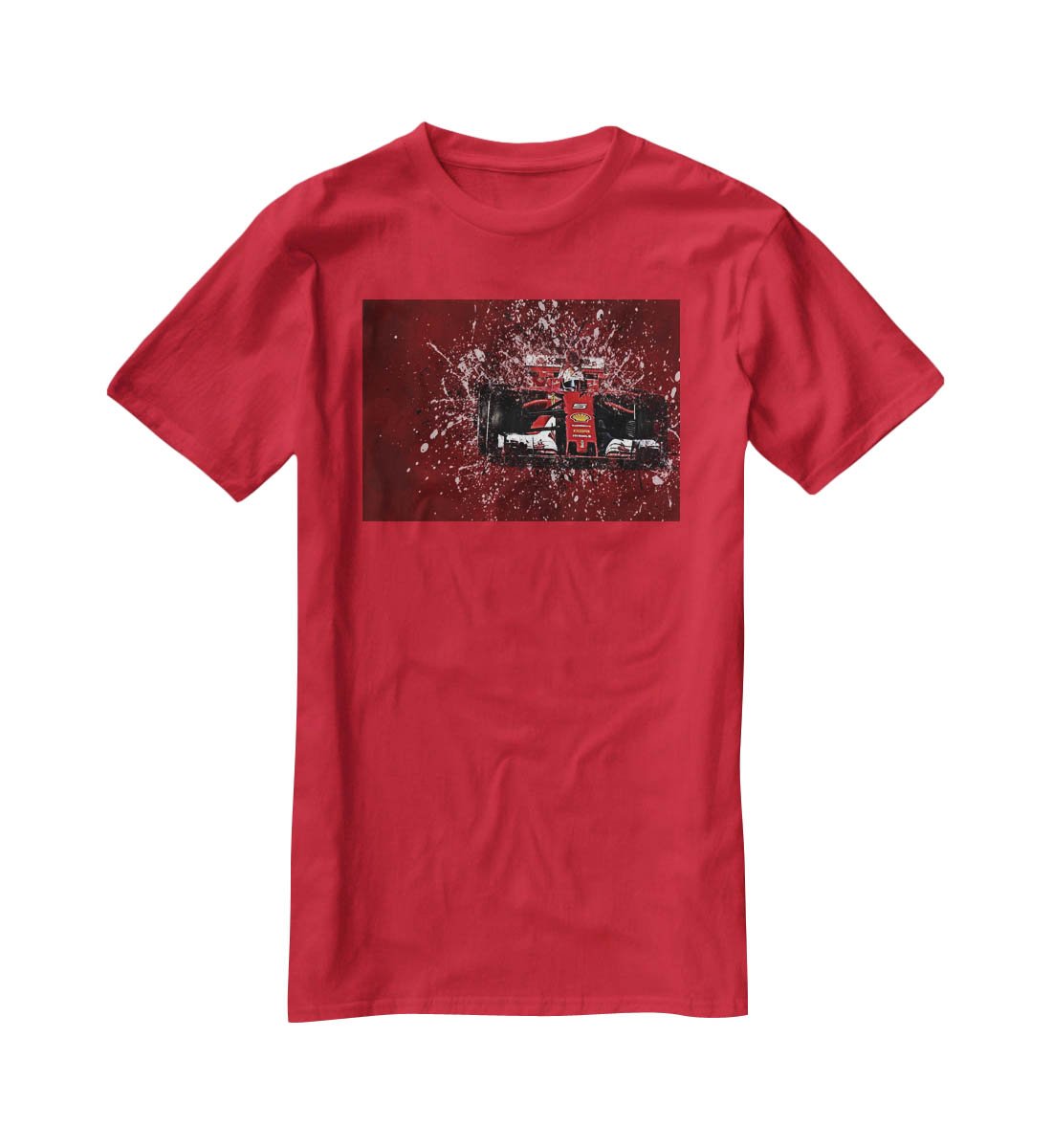 Sebastian Vettel F1 Paint Splatter T-Shirt - Canvas Art Rocks - 4