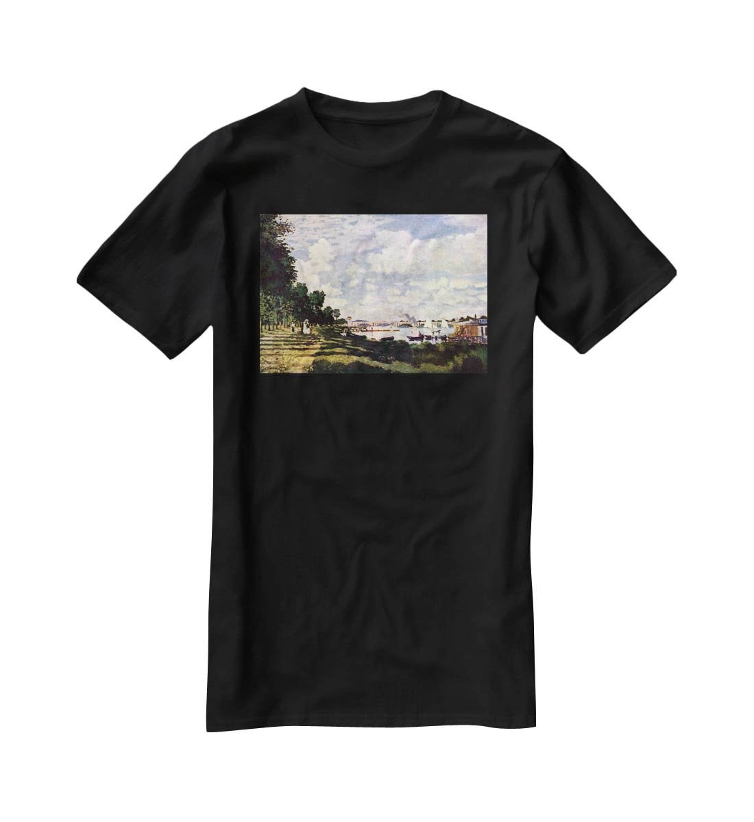 Seine basin near Argenteuil by Monet T-Shirt - Canvas Art Rocks - 1