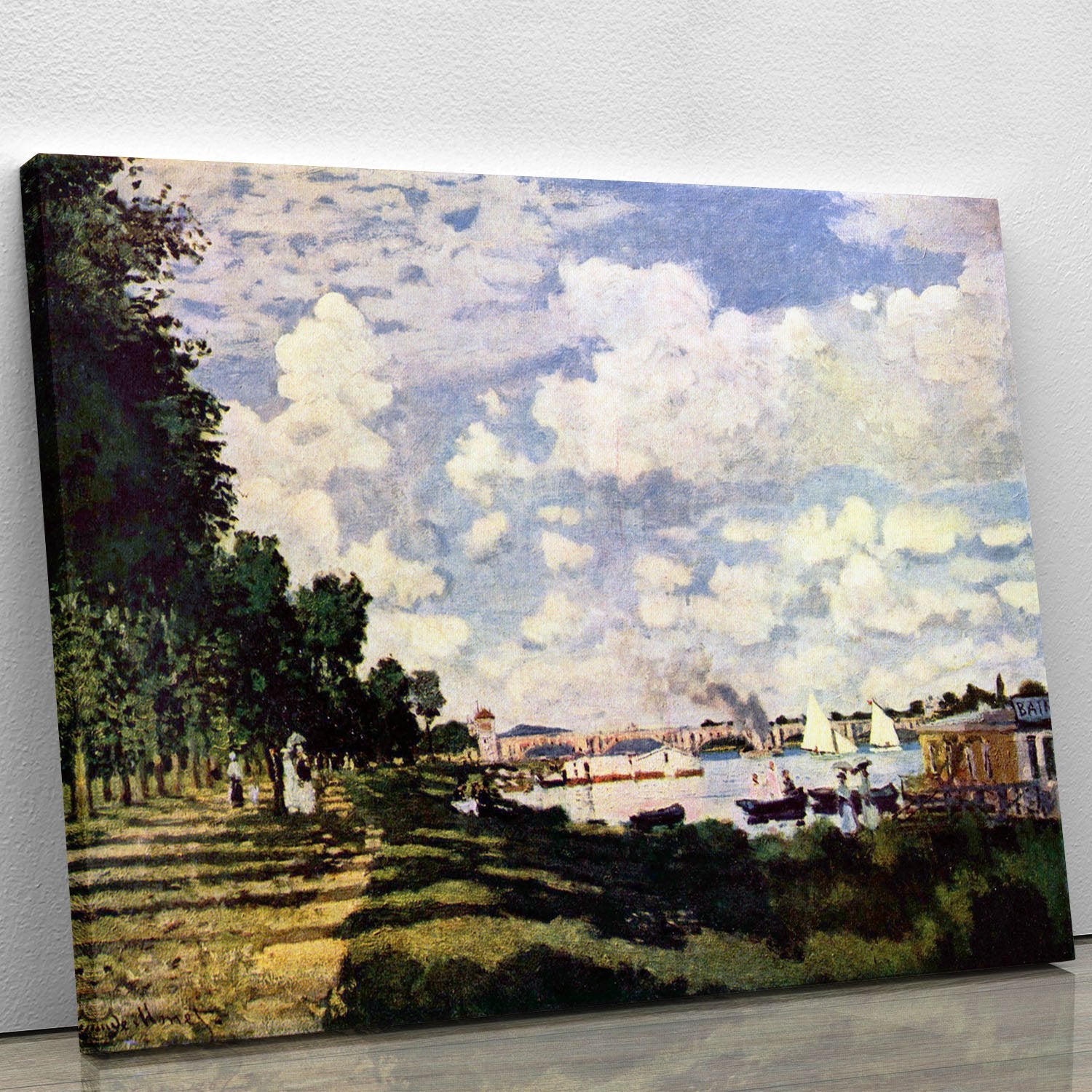 Seine basin near Argenteuil by Monet Canvas Print or Poster