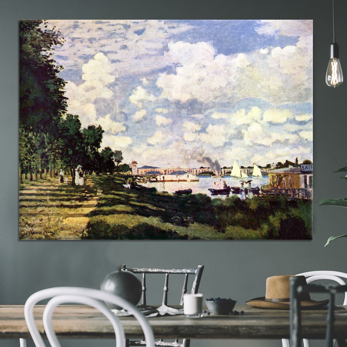 Seine basin near Argenteuil by Monet Canvas Print or Poster