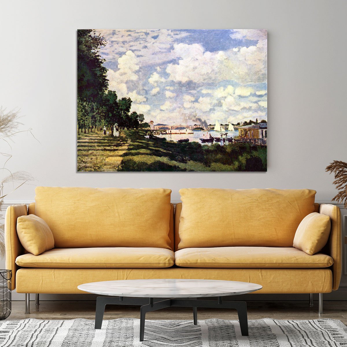 Seine basin near Argenteuil by Monet Canvas Print or Poster