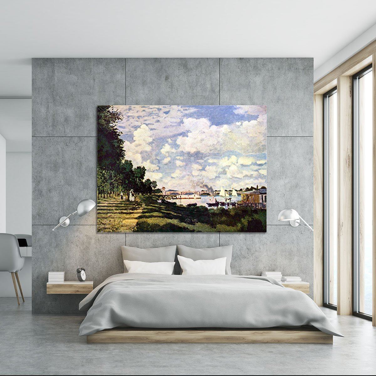 Seine basin near Argenteuil by Monet Canvas Print or Poster