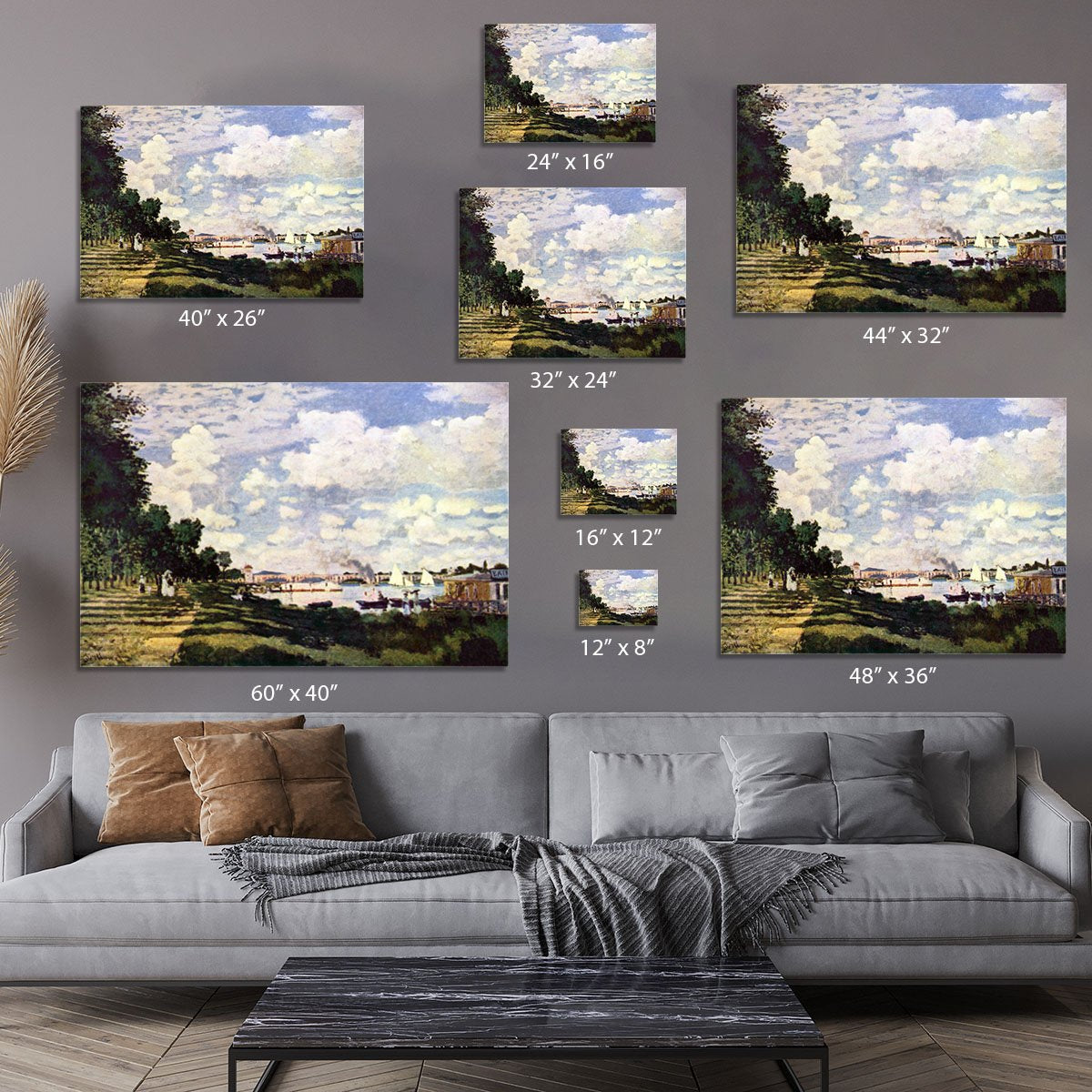 Seine basin near Argenteuil by Monet Canvas Print or Poster