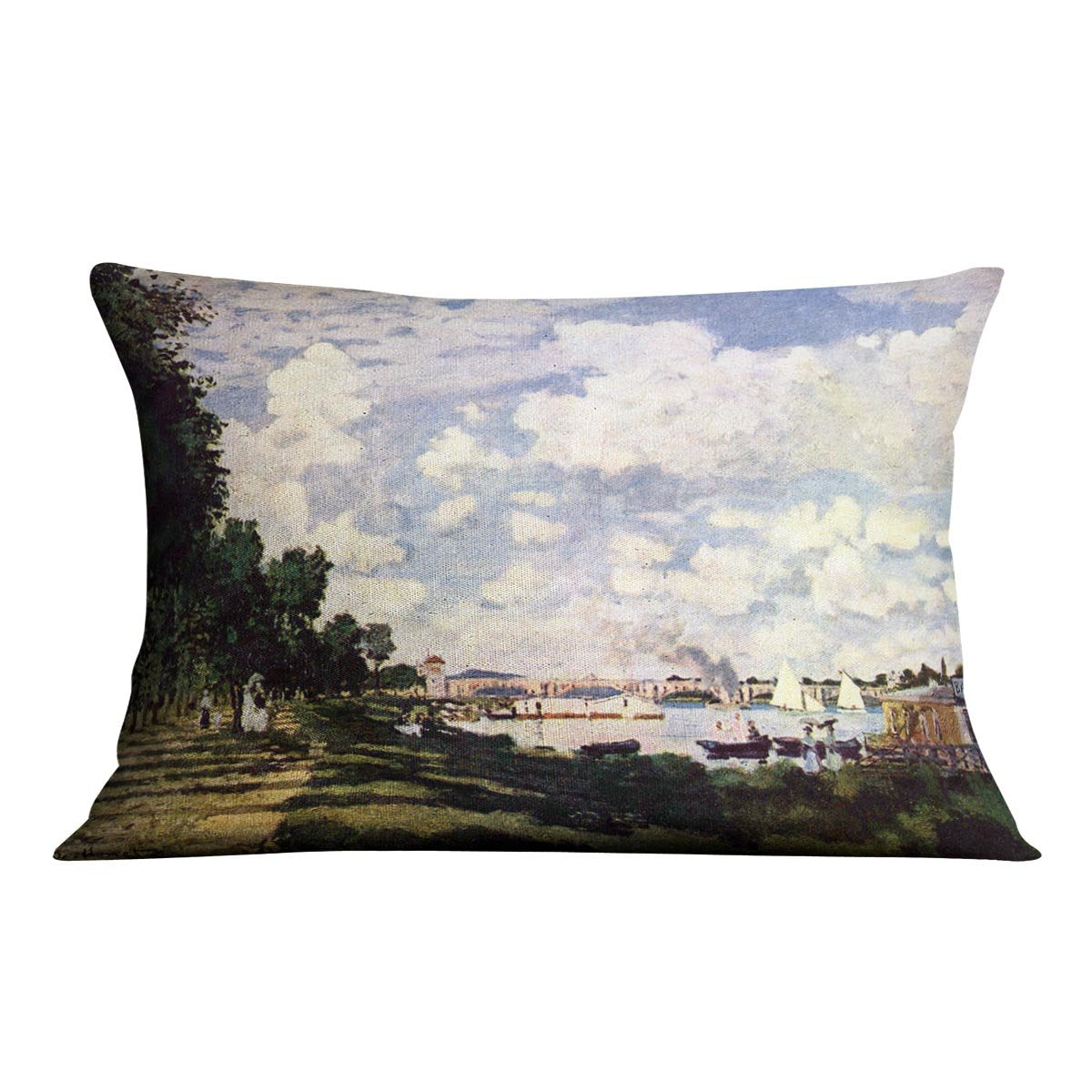 Seine basin near Argenteuil by Monet Throw Pillow