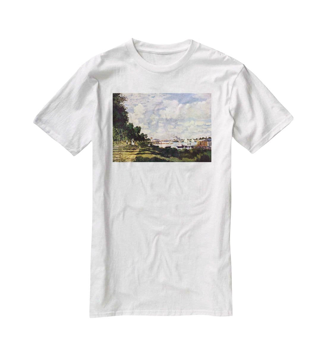 Seine basin near Argenteuil by Monet T-Shirt - Canvas Art Rocks - 5
