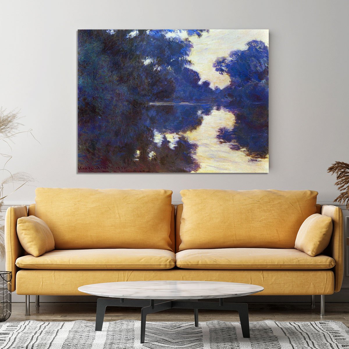 Seine in Morning 2 by Monet Canvas Print or Poster