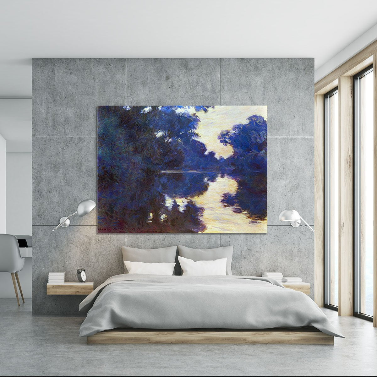 Seine in Morning 2 by Monet Canvas Print or Poster
