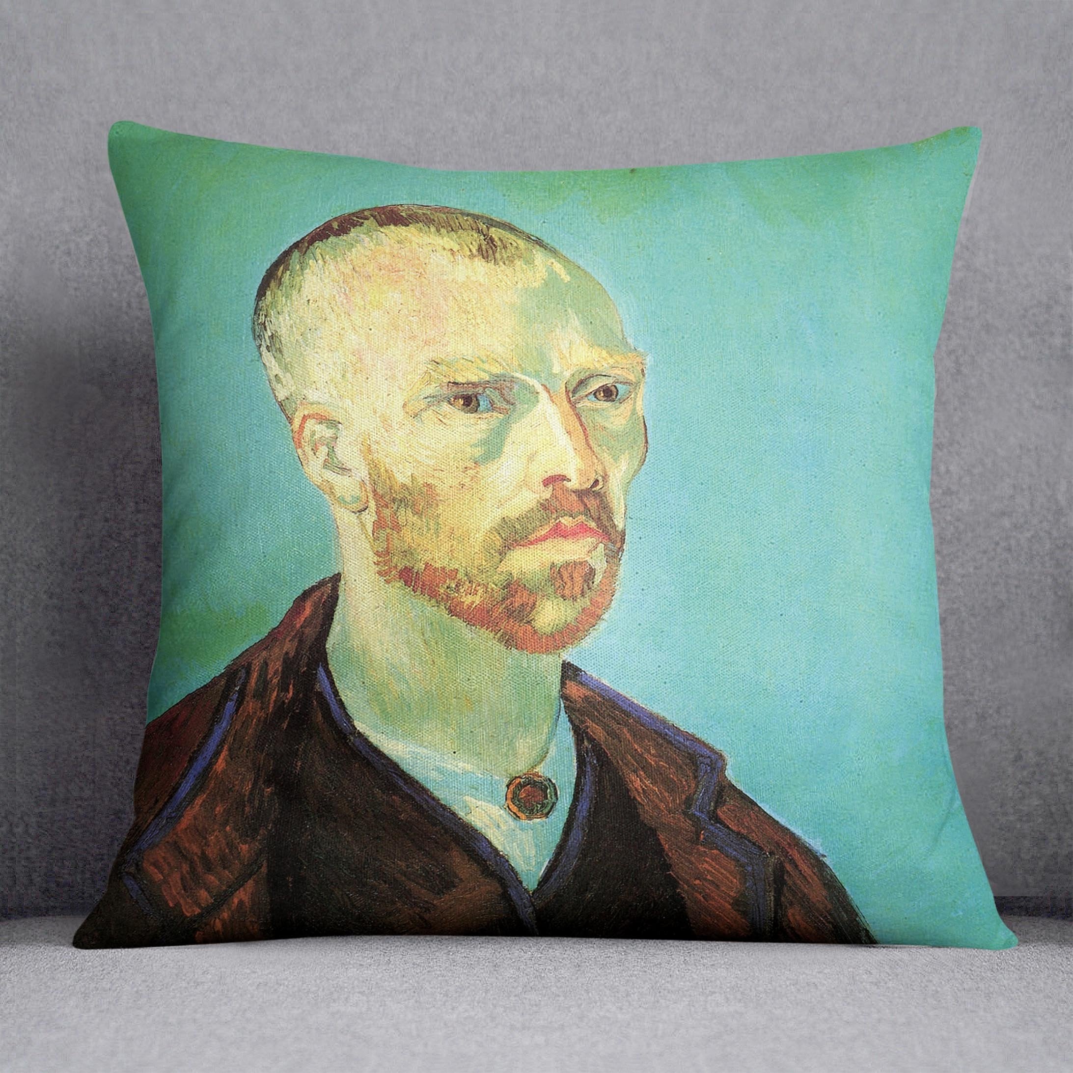 Self-Portrait Dedicated to Paul Gauguin by Van Gogh Throw Pillow