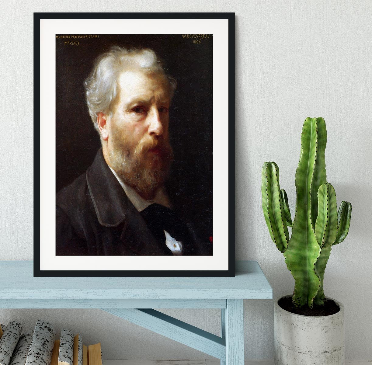 Self-Portrait Presented To M Sage By Bouguereau Framed Print - Canvas Art Rocks - 1