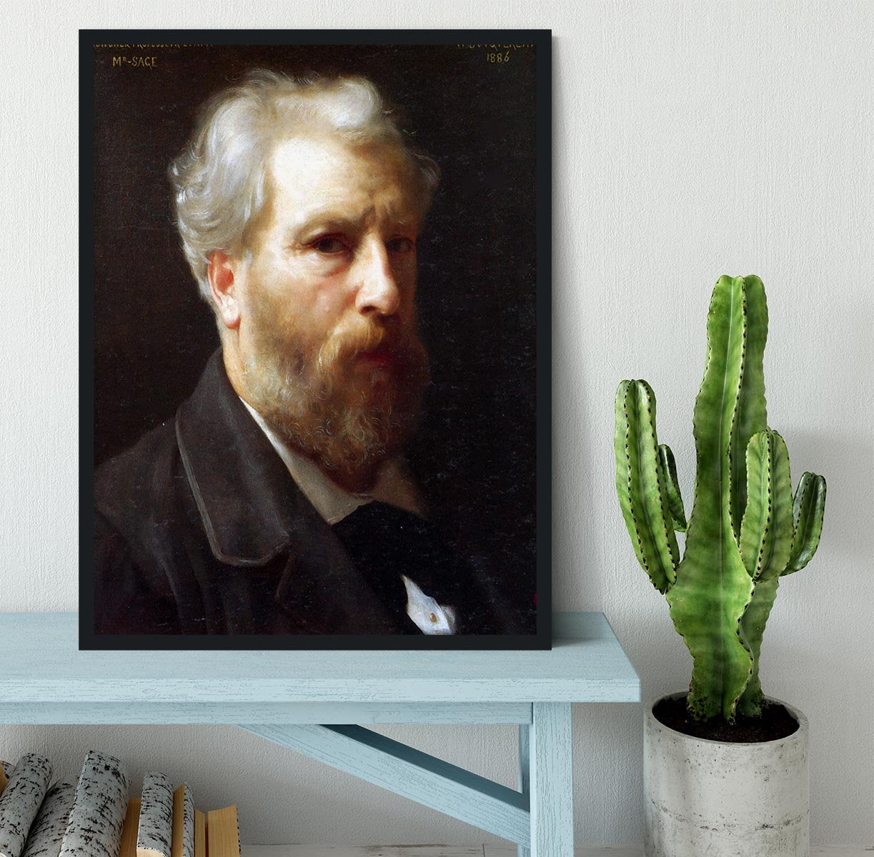 Self-Portrait Presented To M Sage By Bouguereau Framed Print - Canvas Art Rocks - 2