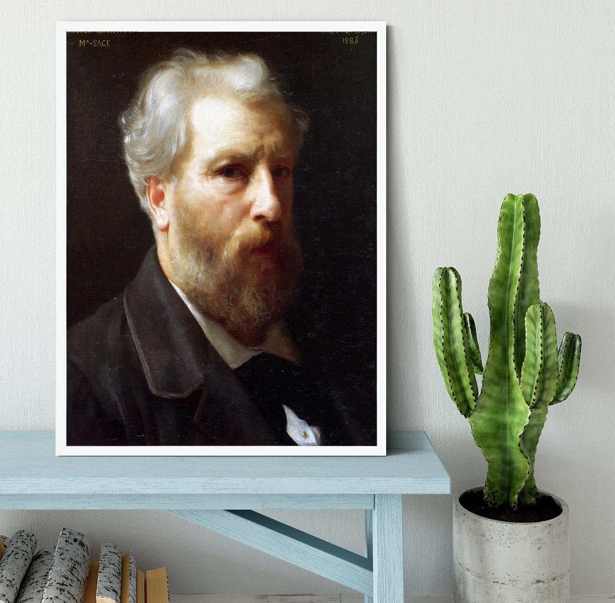 Self-Portrait Presented To M Sage By Bouguereau Framed Print - Canvas Art Rocks -6