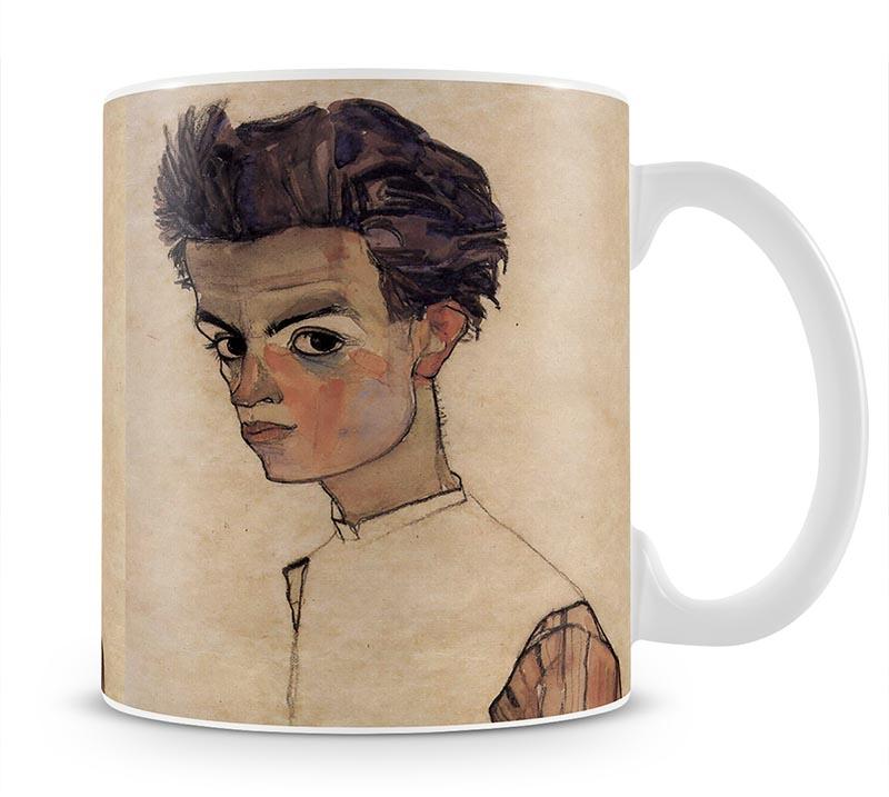 Self-Portrait by Egon Schiele Mug - Canvas Art Rocks - 1