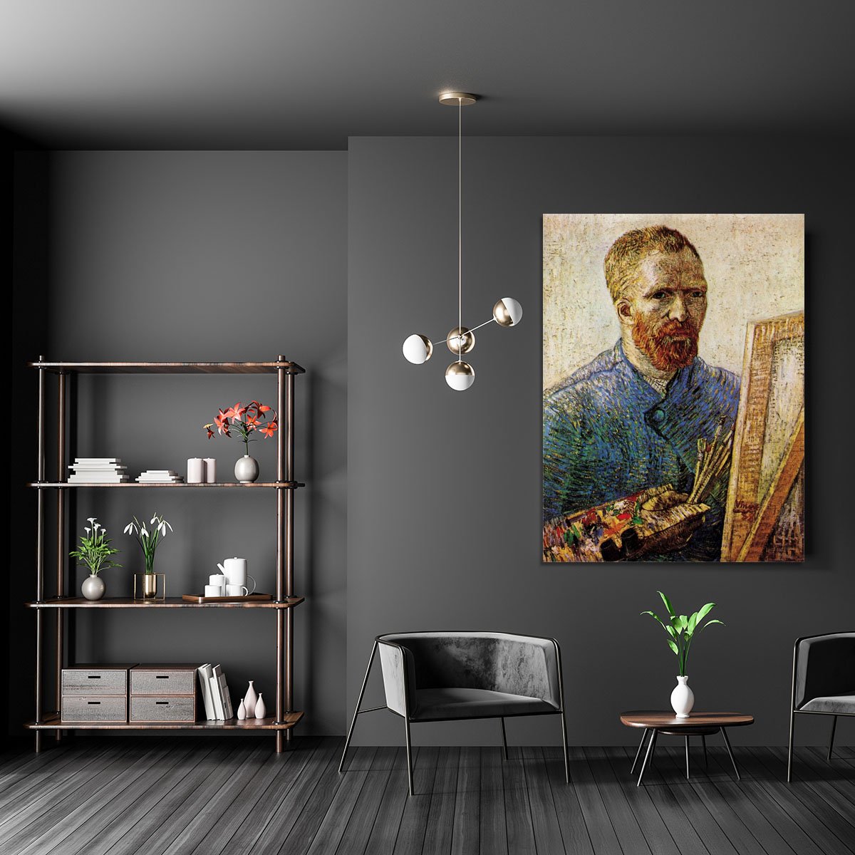 Self-Portrait in Front of the Easel by Van Gogh Canvas Print or Poster