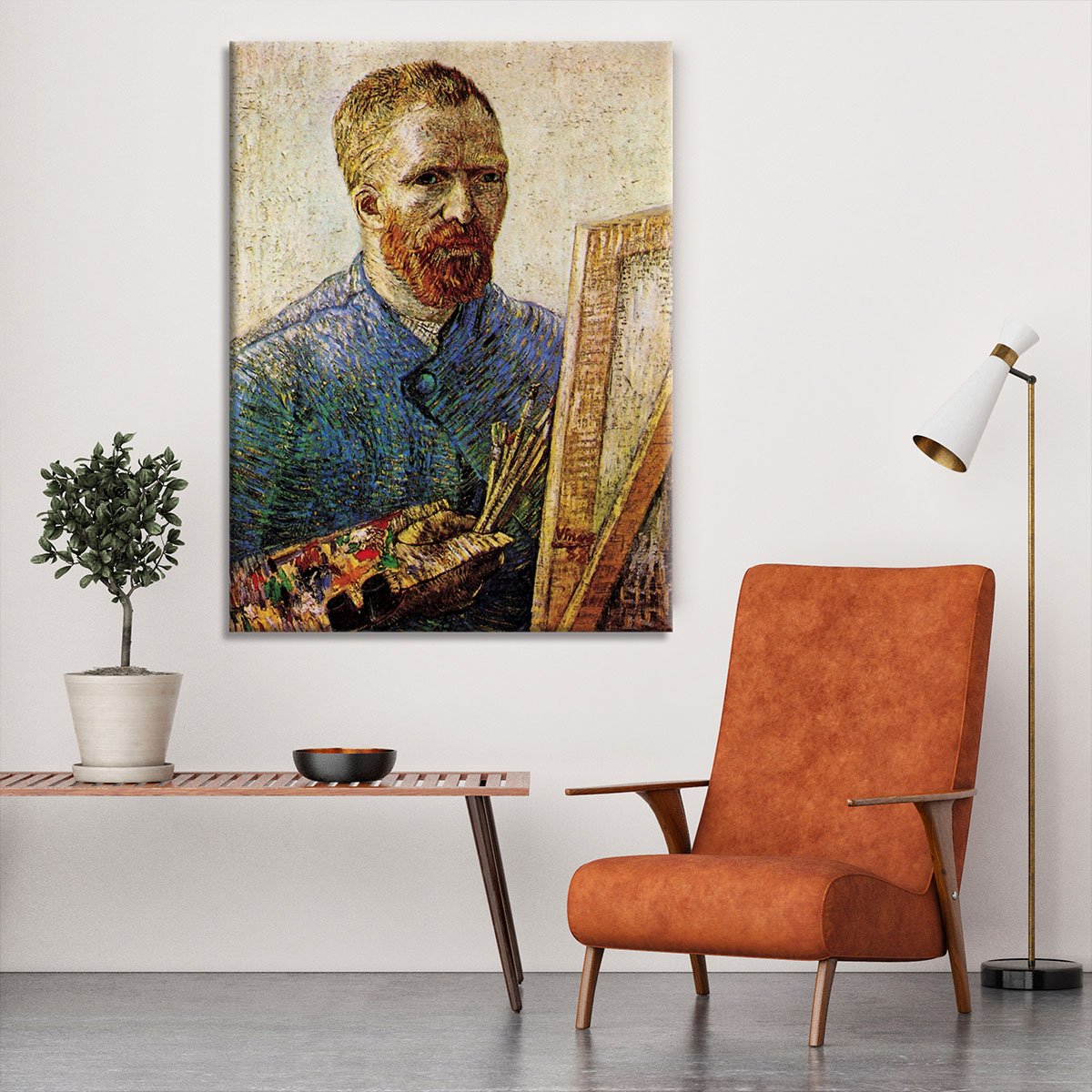 Self-Portrait in Front of the Easel by Van Gogh Canvas Print or Poster