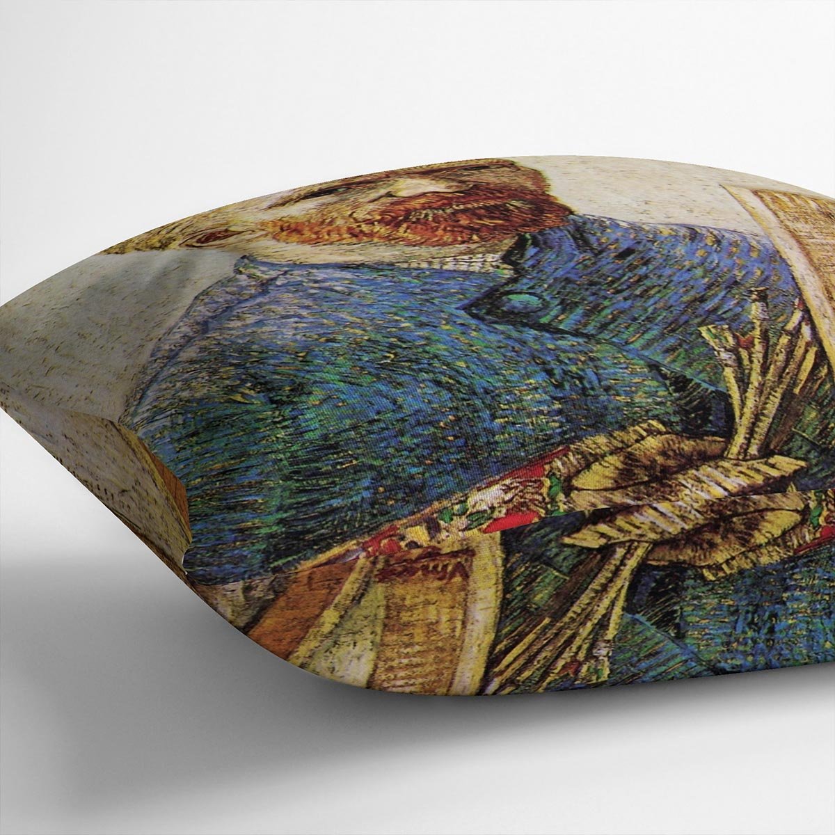 Self-Portrait in Front of the Easel by Van Gogh Throw Pillow