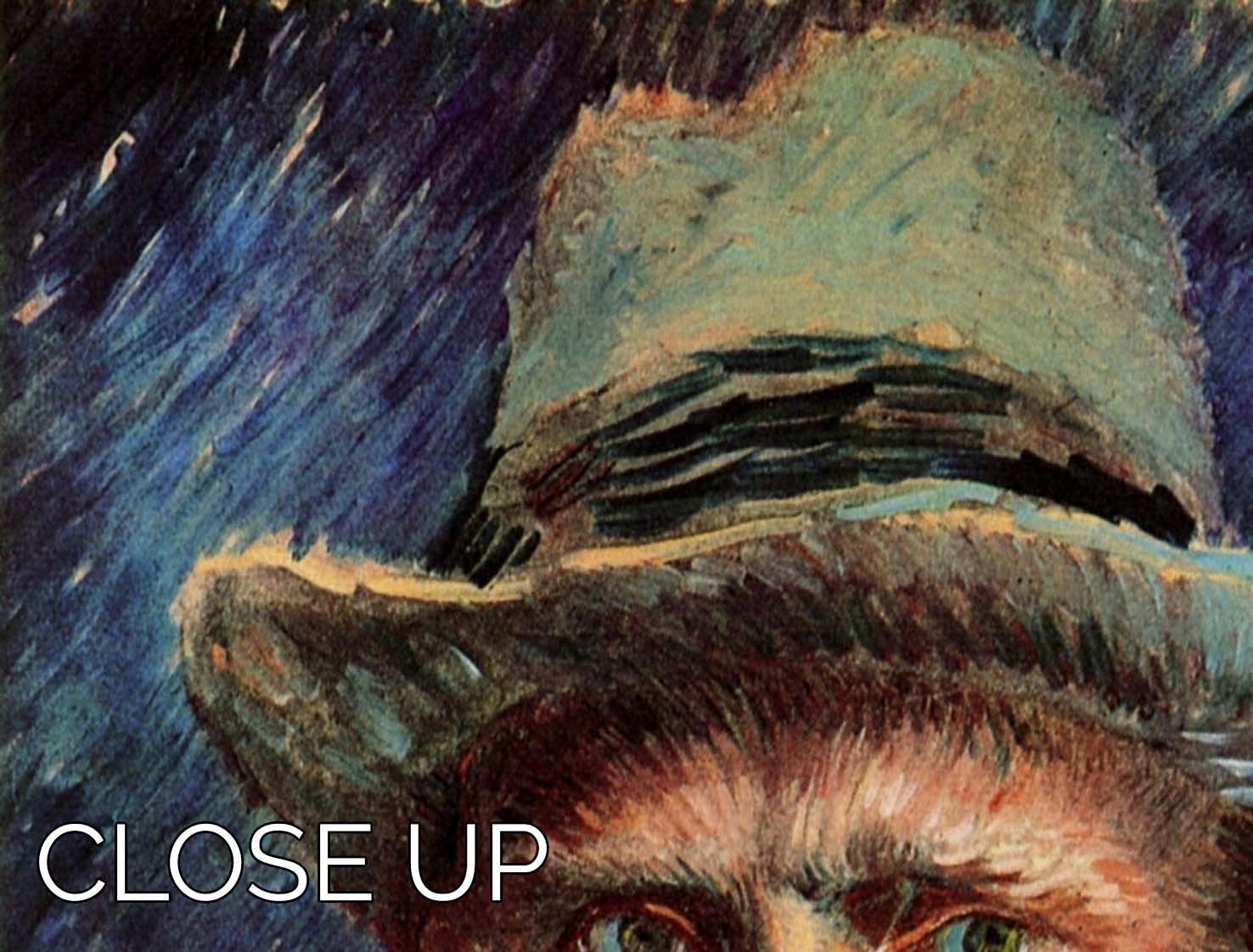 Self-Portrait with Grey Felt Hat by Van Gogh 3 Split Panel Canvas Print - Canvas Art Rocks - 3