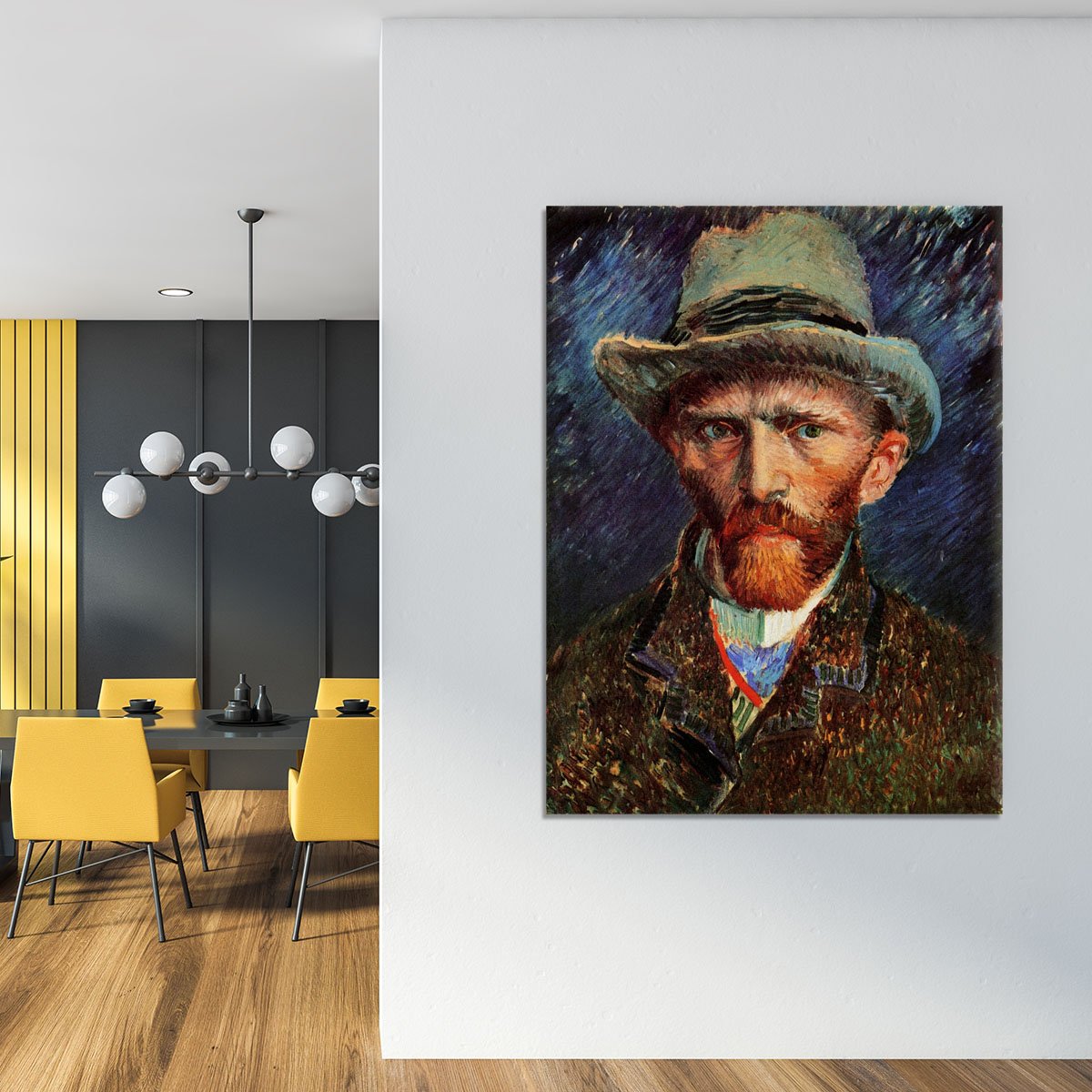 Self-Portrait with Grey Felt Hat by Van Gogh Canvas Print or Poster