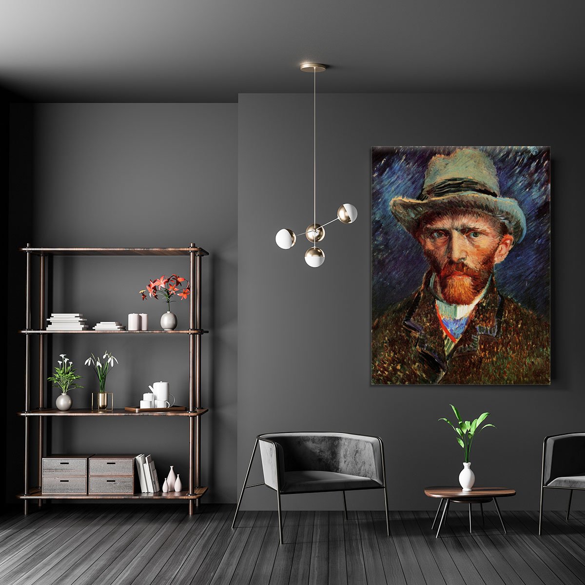 Self-Portrait with Grey Felt Hat by Van Gogh Canvas Print or Poster