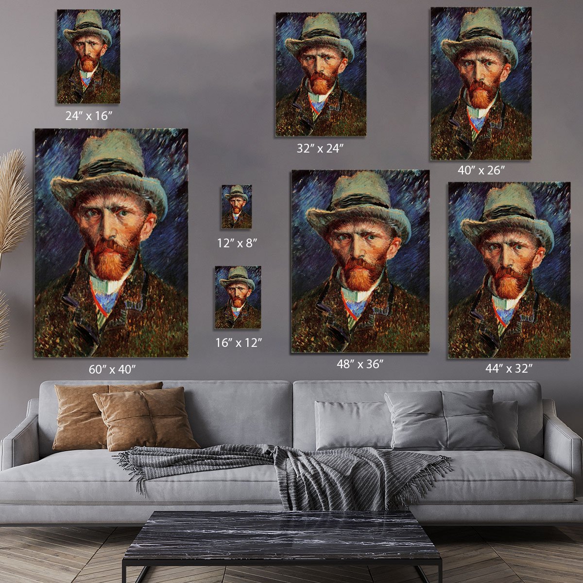 Self-Portrait with Grey Felt Hat by Van Gogh Canvas Print or Poster