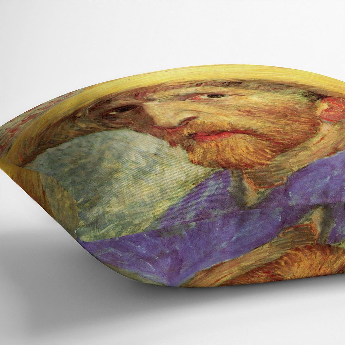 Self-Portrait with Straw Hat 3 by Van Gogh Throw Pillow
