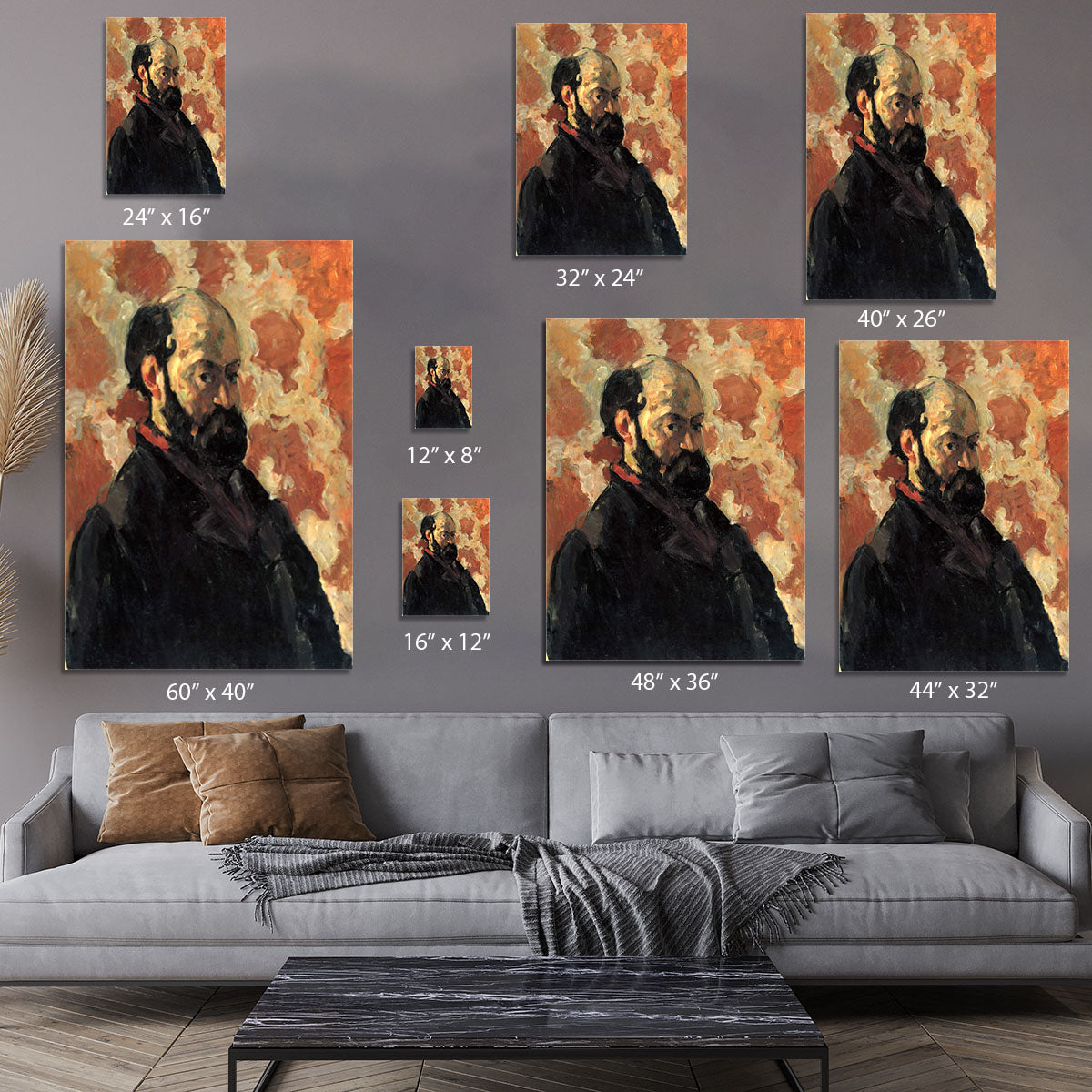 Self-portrait before Rose Background by Cezanne Canvas Print or Poster - Canvas Art Rocks - 7