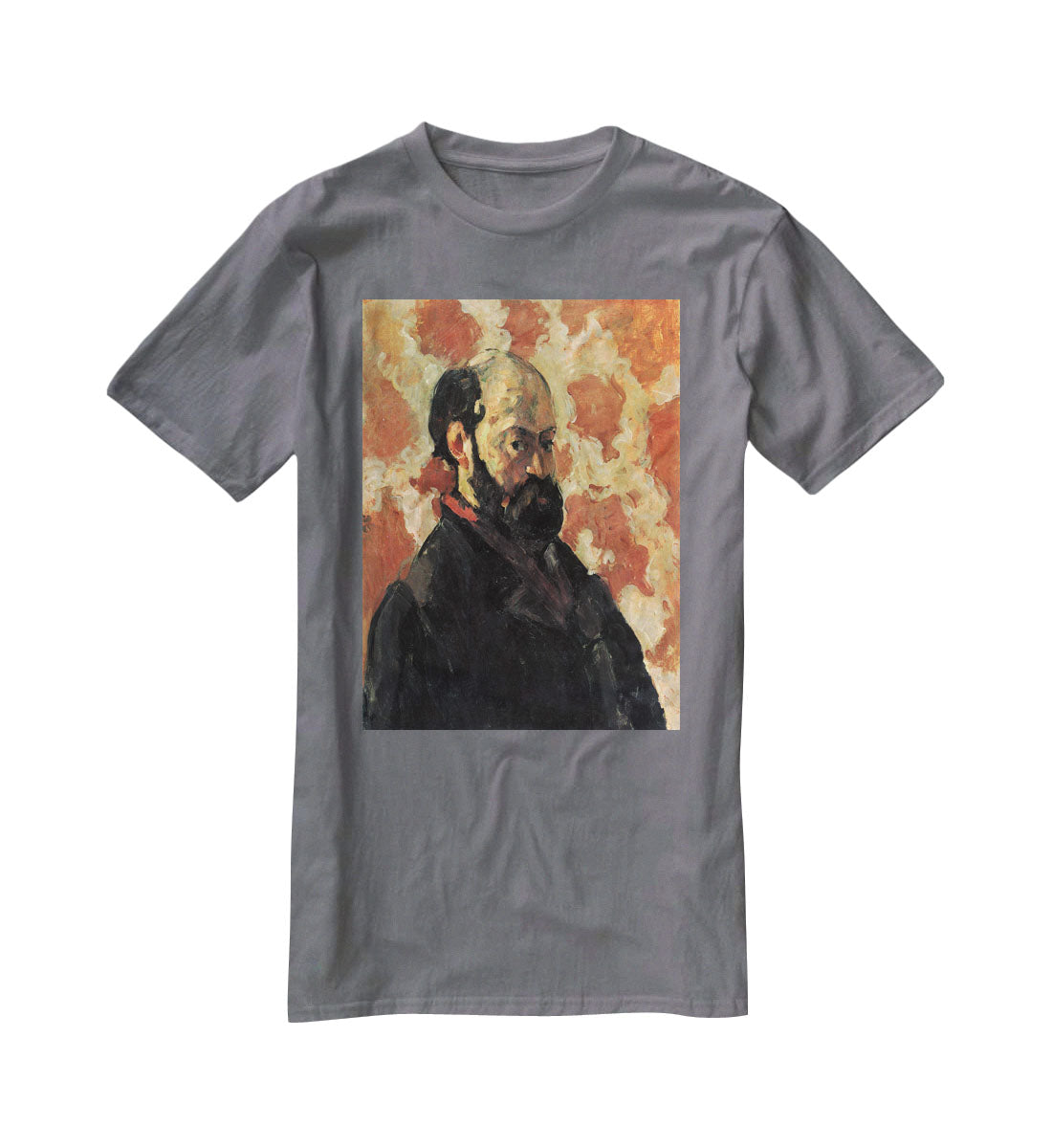 Self-portrait before Rose Background by Cezanne T-Shirt - Canvas Art Rocks - 3