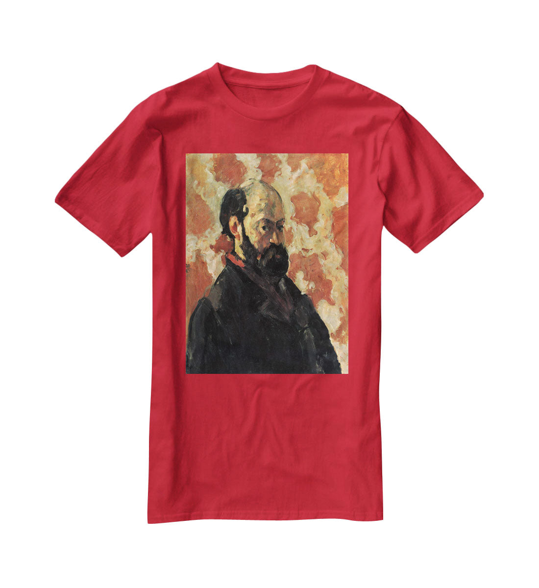 Self-portrait before Rose Background by Cezanne T-Shirt - Canvas Art Rocks - 4