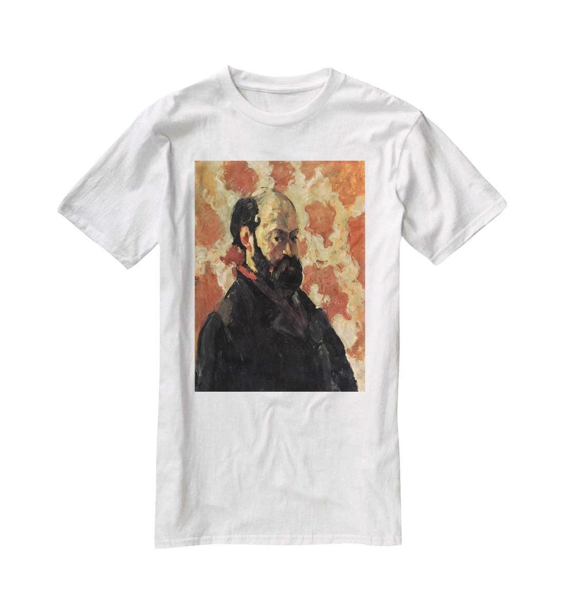 Self-portrait before Rose Background by Cezanne T-Shirt - Canvas Art Rocks - 5