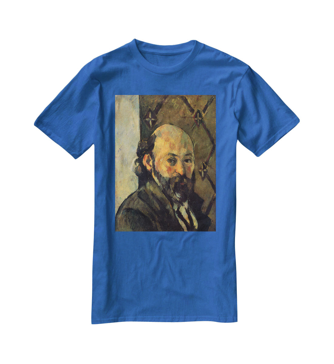 Self-portrait in front of wallpaper by Cezanne T-Shirt - Canvas Art Rocks - 2