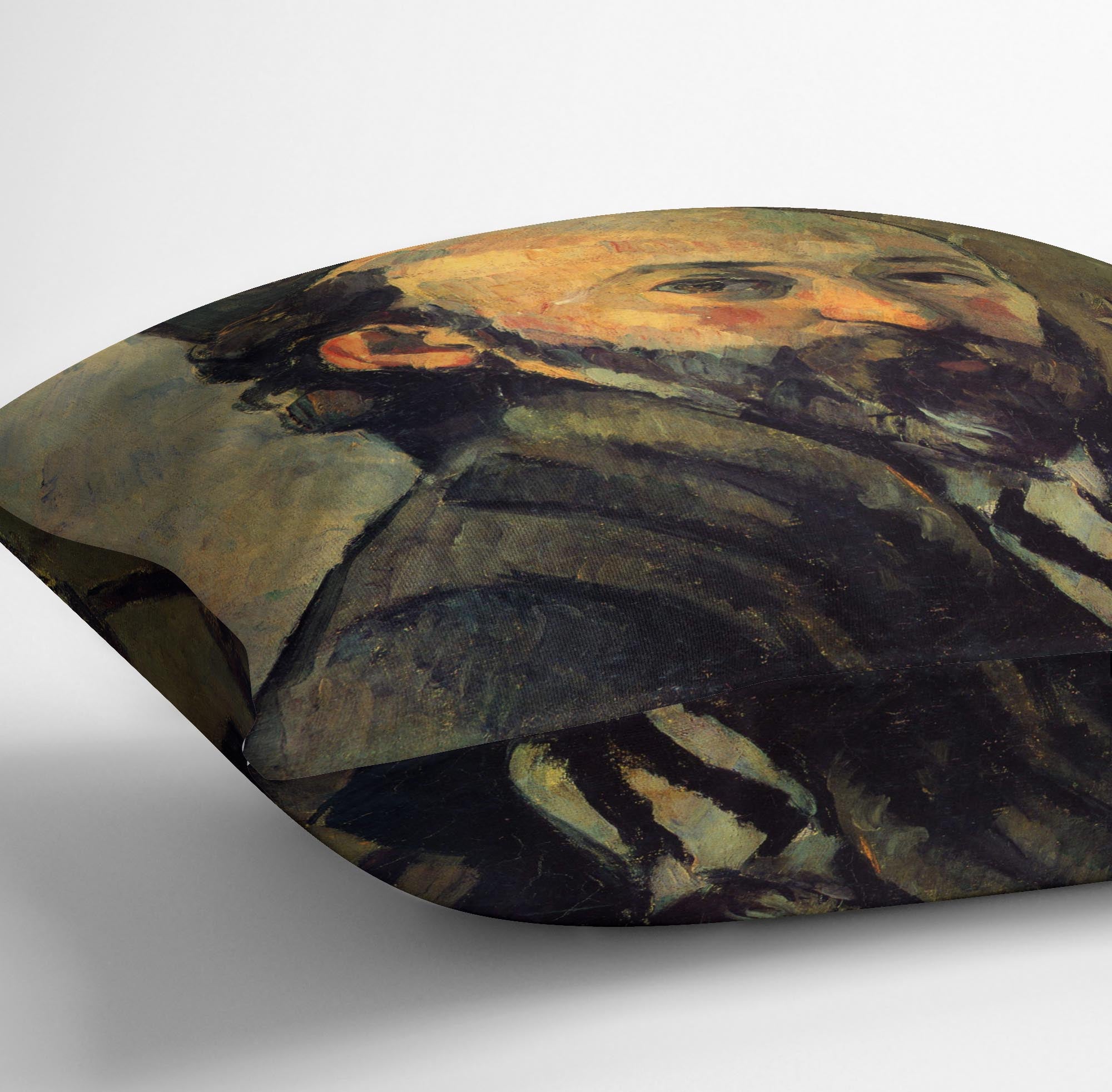 Self-portrait in front of wallpaper by Cezanne Cushion - Canvas Art Rocks - 3