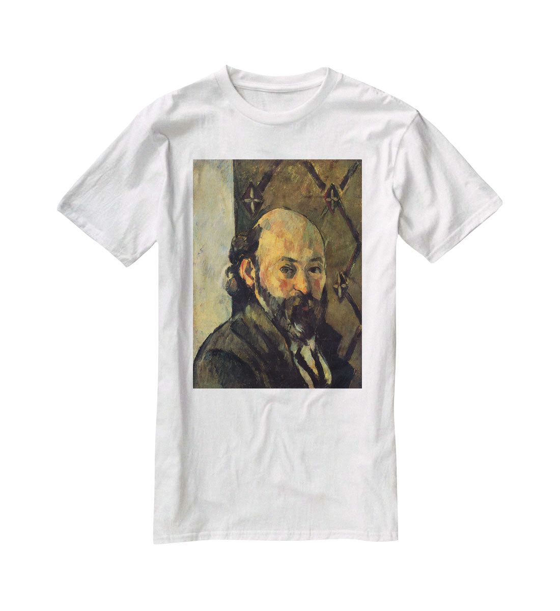 Self-portrait in front of wallpaper by Cezanne T-Shirt - Canvas Art Rocks - 5