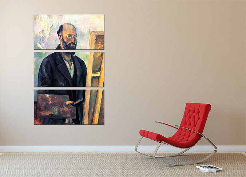 Self-portrait with Pallette by Cezanne 3 Split Panel Canvas Print - Canvas Art Rocks - 2