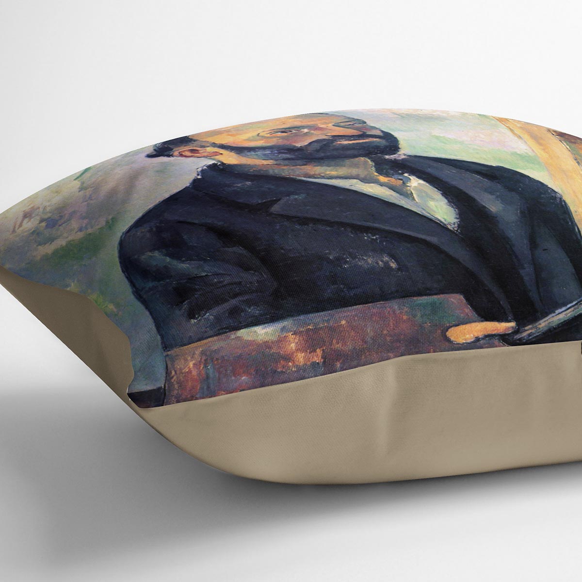 Self-portrait with Pallette by Cezanne Cushion - Canvas Art Rocks - 2