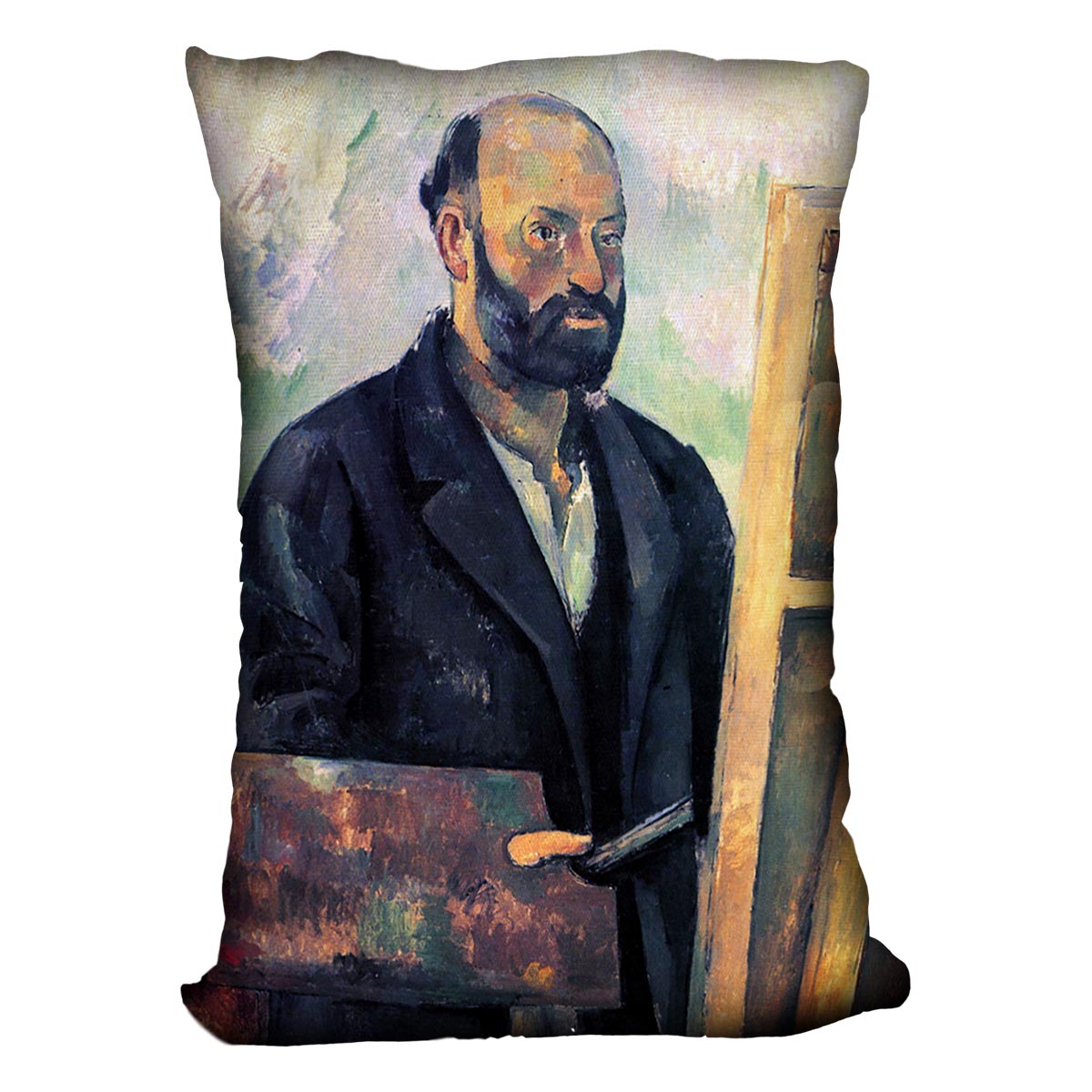 Self-portrait with Pallette by Cezanne Cushion - Canvas Art Rocks - 4